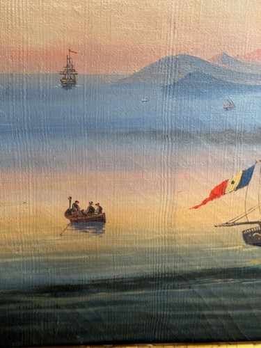 Vue panoramique de la baie de Naples fin 19e siècle - Tableaux et dessins Style Napoléon III