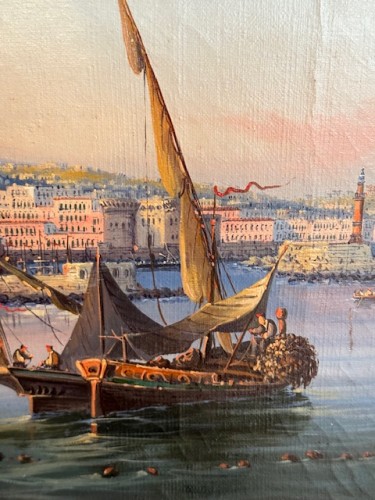 XIXe siècle - Vue panoramique de la baie de Naples fin 19e siècle
