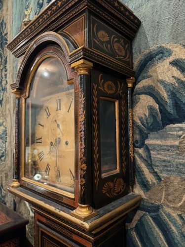 XIXe siècle - Horloge de parquet en laque de Chine  fin 19e