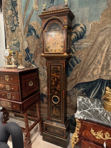 Horloge de parquet en laque de Chine  fin 19e - Napoléon III
