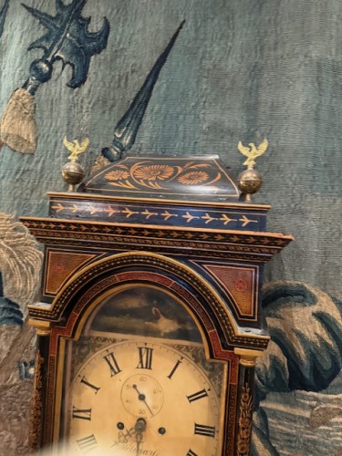 Napoléon III - Horloge de parquet en laque de Chine  fin 19e