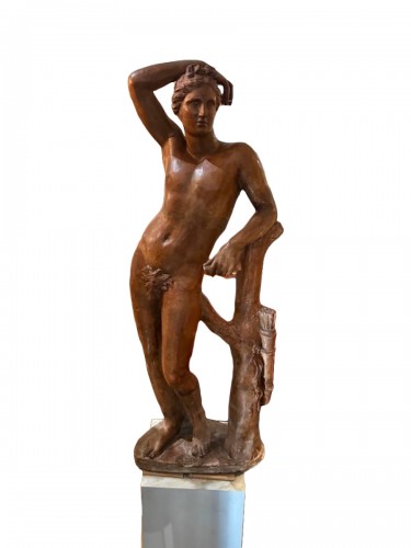 Apollon, statue en terre cuite fin 18e début 19e
