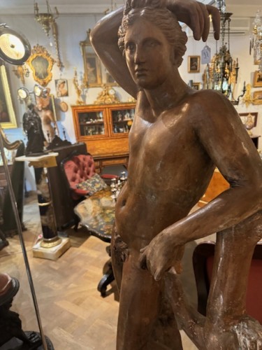 Apollon, statue en terre cuite fin 18e début 19e - Sculpture Style Directoire