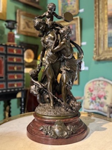 Bacchantes et Putti d'après Clodion - Sculpture Style Napoléon III