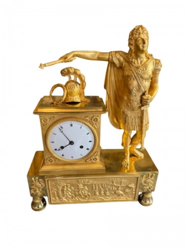Pendule d'époque Empire représentant Louis XIV