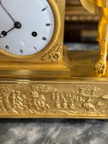 XIXe siècle - Pendule d'époque Empire représentant Louis XIV