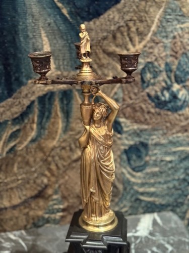 Garniture de cheminée d’Albert-Ernest Carrier-Belleuse (1824-1887) et les candélabre Ferrat - Napoléon III