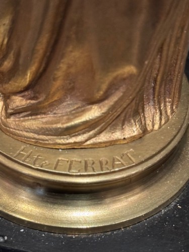 Antiquités - Garniture de cheminée d’Albert-Ernest Carrier-Belleuse (1824-1887) et les candélabre Ferrat