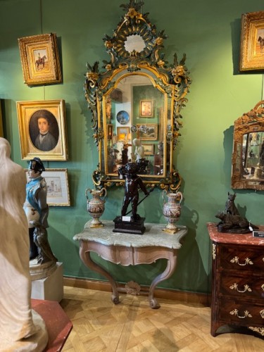 Miroir en bois Italie 18e - Miroirs, Trumeaux Style Louis XV