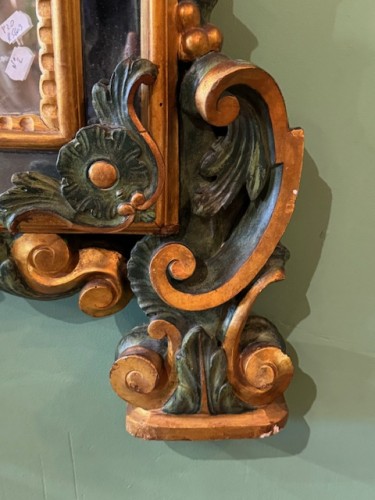 XVIIIe siècle - Miroir en bois Italie 18e