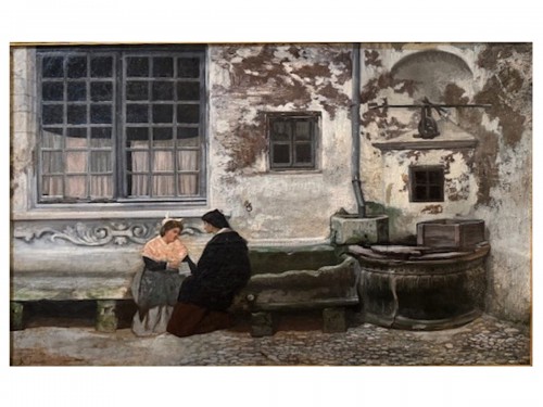 Scéne  de vie - Jean Roch Isnard (1845-1890)