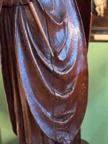 Louis XIII - Paire de statues 17e représentant Saint Jean et Sainte Catherine