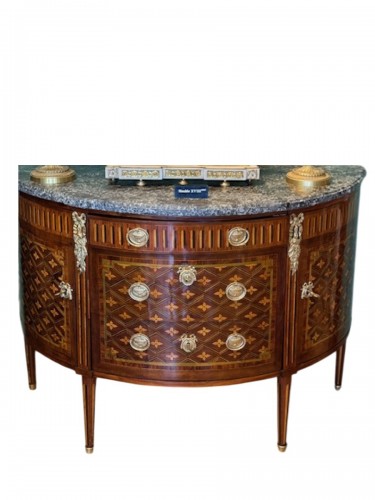 Commode demi-lune d'époque Louis XVI