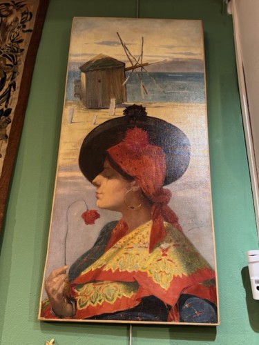 Paire de portraits de jeune femme au chapeau - Henri Van Melle (1859-1930) - Tableaux et dessins Style Napoléon III