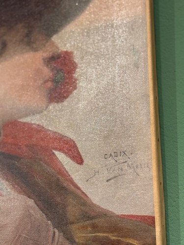 Tableaux et dessins Tableaux XIXe siècle - Paire de portraits de jeune femme au chapeau - Henri Van Melle (1859-1930)