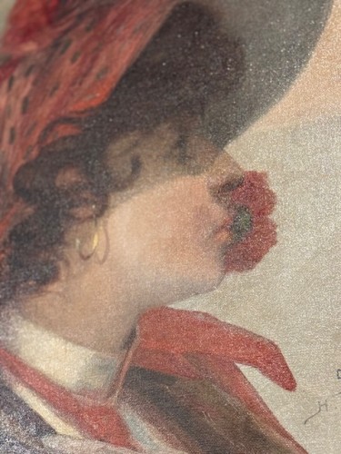 Paire de portraits de jeune femme au chapeau - Henri Van Melle (1859-1930) - Antiquités Paul Azzopardi