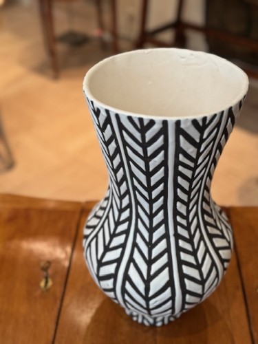 XXe siècle - Roger Capron (1922-2006) - Vase à décor géométrique