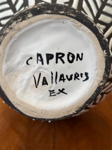 Antiquités - Roger Capron (1922-2006) - Vase à décor géométrique