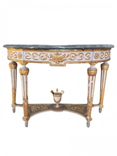 Console en bois peint et doré, Italie fin XVIIIe siècle