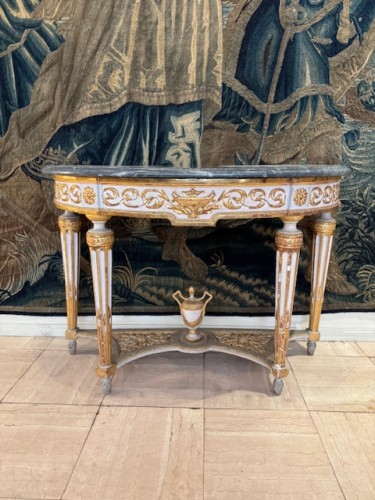 Console en bois peint et doré, Italie fin XVIIIe siècle - Antiquités Paul Azzopardi