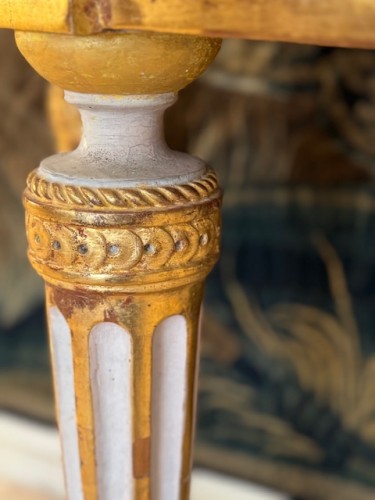 XVIIIe siècle - Console en bois peint et doré, Italie fin XVIIIe siècle