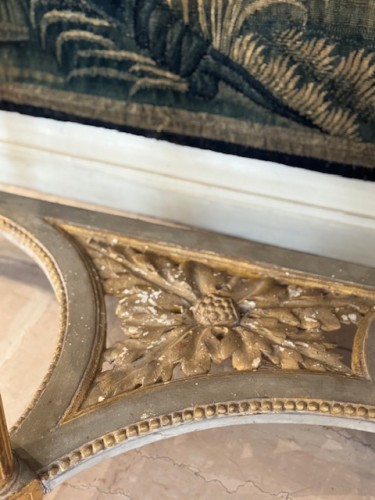Console en bois peint et doré, Italie fin XVIIIe siècle - Louis XVI