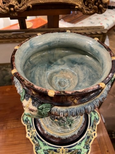 Céramiques, Porcelaines  - Coupe en barbotine attribuée à Thomas Sergent