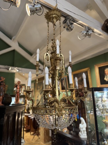 Antiquités - Paire de lustres de salon d'époque Napoléon III