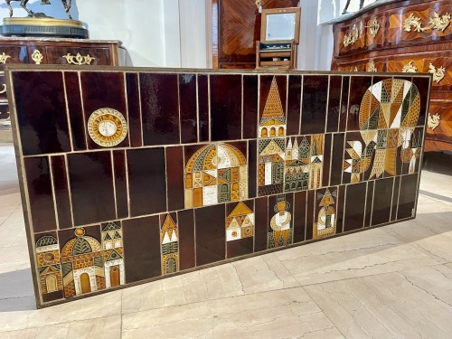 Roger Capron (1922-2006)  - Paire de tables basses "Le village"  - Mobilier Style 