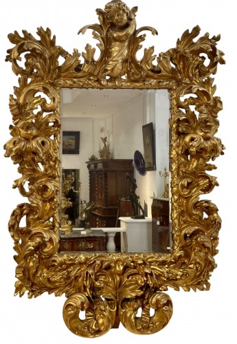 Grand miroir florentin fin 17e siècle