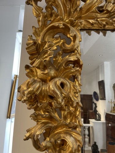 XVIIe siècle - Grand miroir florentin fin 17e siècle