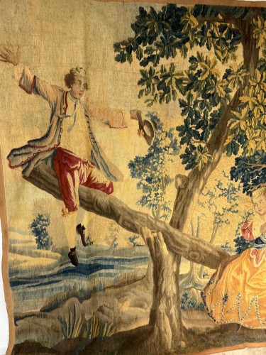 XVIIIe siècle - Tapisserie "La Bascule" - Manufacture Royale d'Aubusson 18e