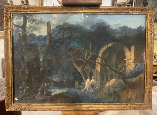 Paire de Scènes Galantes - Pierre Antoine Mongin 1798 - Tableaux et dessins Style 
