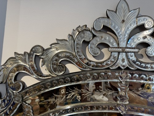 Grand miroir vénitien fin XIXe siècle - Miroirs, Trumeaux Style 