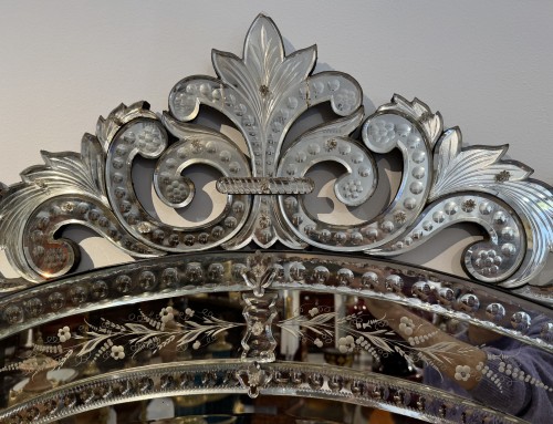 Miroirs, Trumeaux  - Grand miroir vénitien fin XIXe siècle