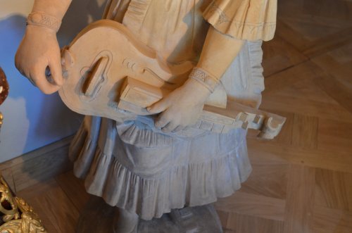 Paire de statues en terre cuite début XIXe siècle - Antiquités Paul Azzopardi