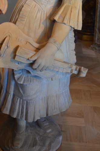 Antiquités - Paire de statues en terre cuite début XIXe siècle
