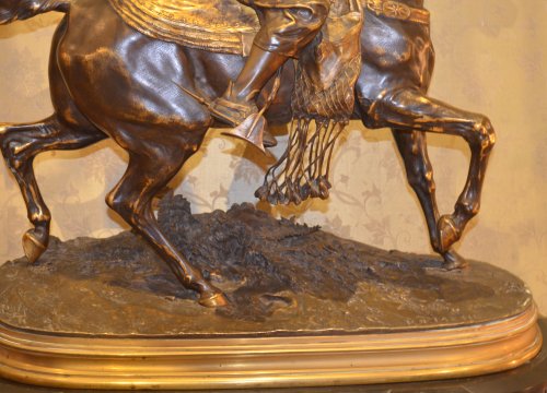 Sculpture Sculpture en Bronze - "Le fauconnier"de Pierre Jules Mène