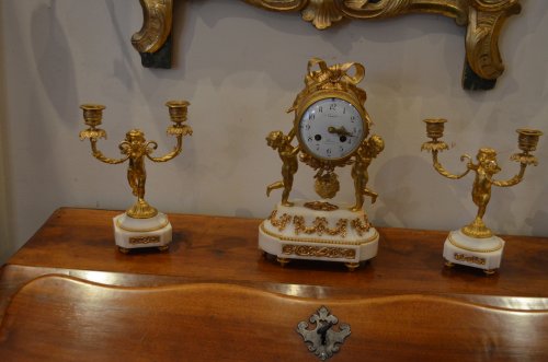 Pendule aux enfants, époque Napoléon III - Horlogerie Style Napoléon III
