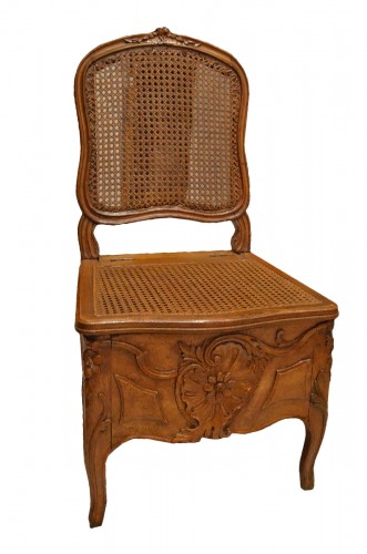 Chaise de commodité d'époque Louis XV