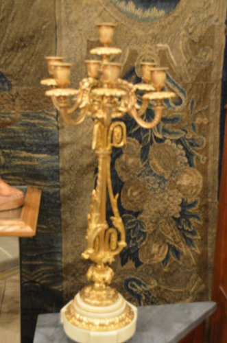 Paire de candélabres en bronze doré - Antiquités Paul Azzopardi
