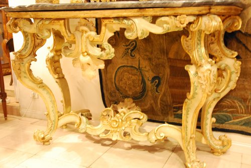 XVIIIe siècle - Console Italienne d'époque Louis XV