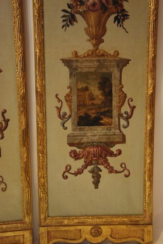 Suite de quatre peintures sur toile d'époque Louis XVI - Objet de décoration Style Louis XVI