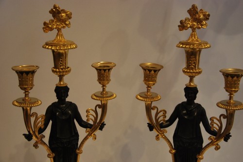 Paire de candélabres d'époque Empire - Empire