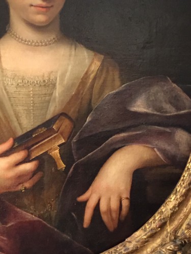 XVIIIe siècle - Portrait 18e d'une dame de qualité