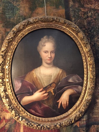 Antiquités - Portrait 18e d'une dame de qualité