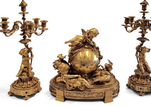 Garniture de cheminée d'époque Napoléon III