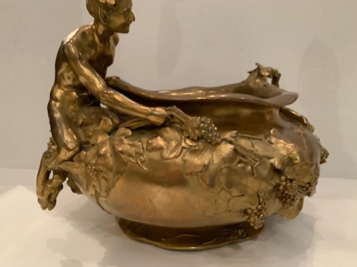 Art nouveau - Jardinière en bronze signé Maurice Bouval