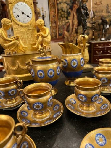 Empire - Service à café e en porcelaine de la Manufacture de Schoelcher vers 1820