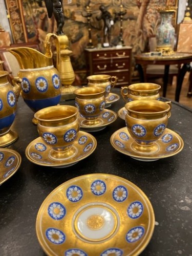 Antiquités - Service à café e en porcelaine de la Manufacture de Schoelcher vers 1820